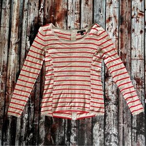 Banana Republic Striped Sweater Top with Back Buttons